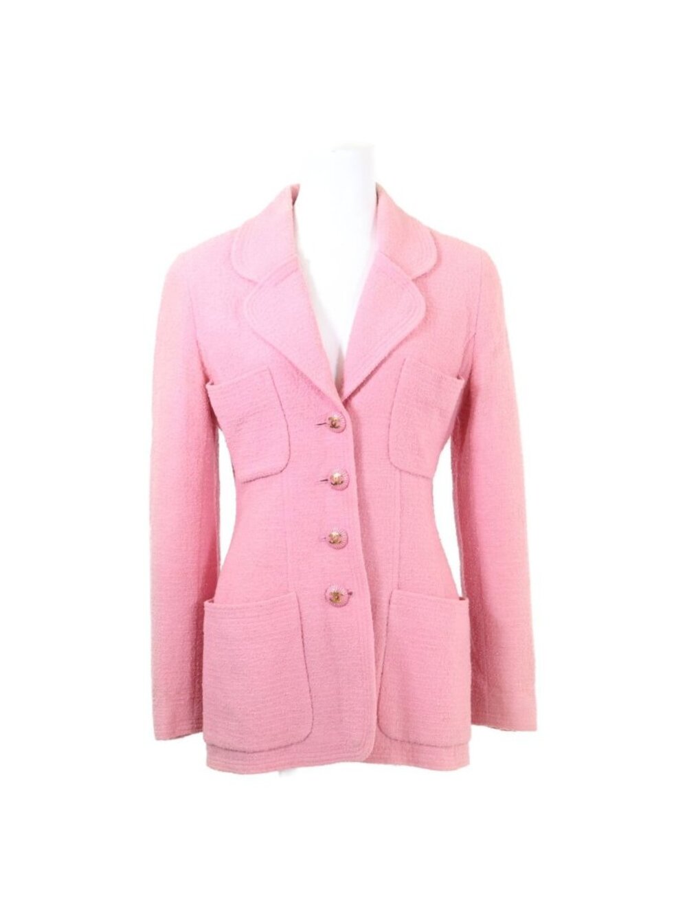 Chanel 93c CC Logo Tweed Jacket 36